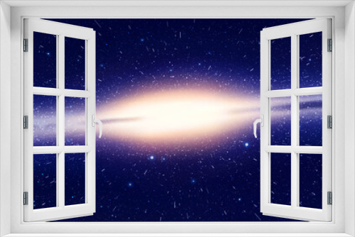 Fototapeta Naklejka Na Ścianę Okno 3D - Bright galaxy in outer space. Stars in fast motion. Cosmic background