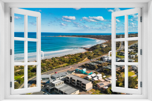 Fototapeta Naklejka Na Ścianę Okno 3D - Aerial view of Torquay Beach along the Great Ocean Road, Australia