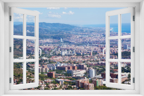 Fototapeta Naklejka Na Ścianę Okno 3D - View of Barcelona from park Guel, Spain