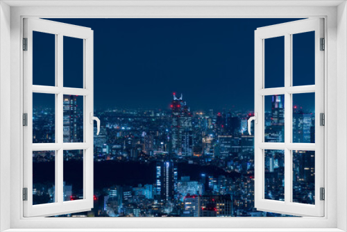 Fototapeta Naklejka Na Ścianę Okno 3D - Tokyo Shinjyuku area panoramic view at night.	