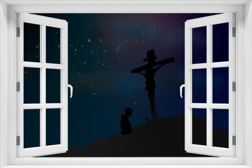Fototapeta Naklejka Na Ścianę Okno 3D - jesus on the cross at 
