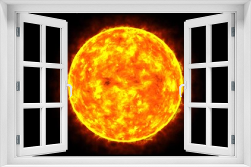 Fototapeta Naklejka Na Ścianę Okno 3D - Space view on sun bright surface, Solar system planet