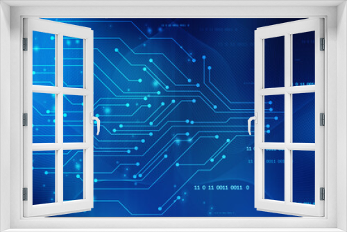 Abstract futuristic circuit board Illustration, Circuit board with various technology elements. Circuit board pattern for digital abstract technology background