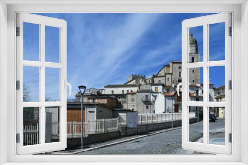 Fototapeta Naklejka Na Ścianę Okno 3D - Panoramic view of Pietramontecorvino, a medieval village in the state of Puglia in Italy.