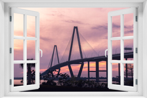 Fototapeta Naklejka Na Ścianę Okno 3D - Ravenel Bridge Sunset in Charleston, South Carolina