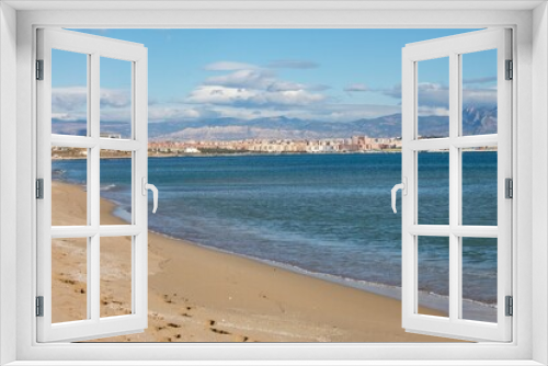 Fototapeta Naklejka Na Ścianę Okno 3D - Alicante visto desde la playa de Urbanova