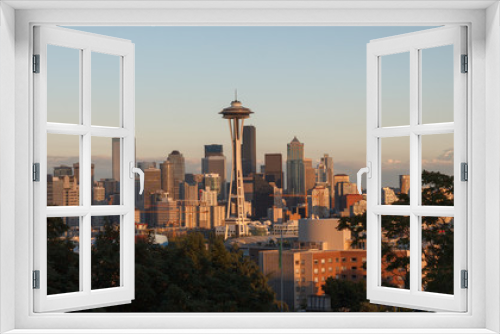Fototapeta Naklejka Na Ścianę Okno 3D - Seattle au crépuscule