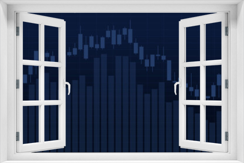Fototapeta Naklejka Na Ścianę Okno 3D - Candle graph chart dark background. Stock market trading view. Bullish or bearish diagrams. Vector illustration for business template presentation
