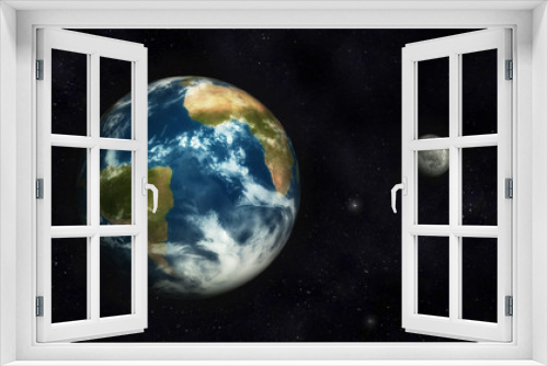 Fototapeta Naklejka Na Ścianę Okno 3D - Earth and Moon