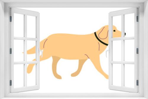 Fototapeta Naklejka Na Ścianę Okno 3D - Cute domestic dog labrador. Friendly funny pet. One animal. Flat vector illustration isolated on white background