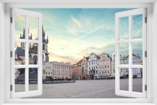 Fototapeta Naklejka Na Ścianę Okno 3D - Beautiful view of the Old Town Square, and Tyn Church in Prague, Czech Republic