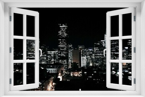 Fototapeta Naklejka Na Ścianę Okno 3D - Downtown San Francisco City Skyline Skyscraper Cityscape at Night
