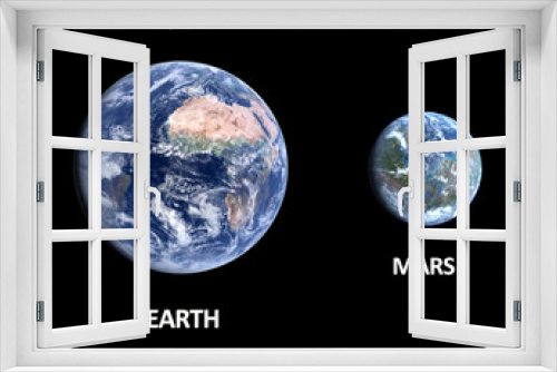 Fototapeta Naklejka Na Ścianę Okno 3D - Planet Earth and a terraformed Mars