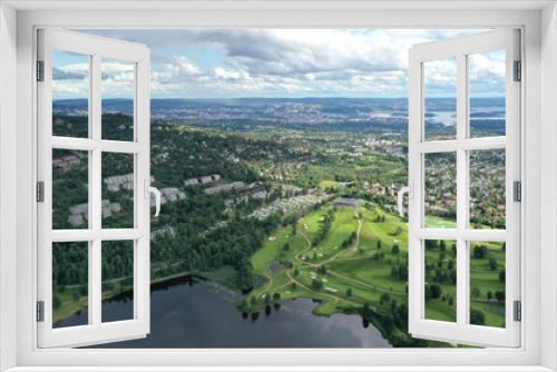 Fototapeta Naklejka Na Ścianę Okno 3D - vue panoramique d'Oslo depuis Holmenkollen, norvège