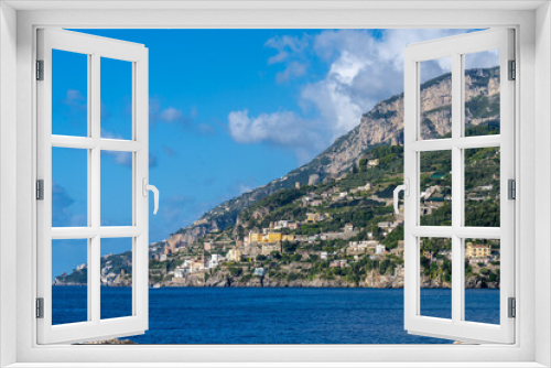 Fototapeta Naklejka Na Ścianę Okno 3D - The Amalfi Coast Seen From Maiori Looking towards Atrani on a Clear Day in Italy