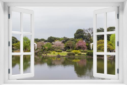 Fototapeta Naklejka Na Ścianę Okno 3D - Japanese garden and pond