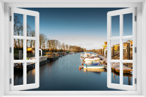 Fototapeta Naklejka Na Ścianę Okno 3D - Port na rzece Odrze w Cigacicach / Port on the Oder River in Cigacice