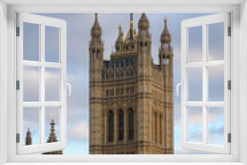 Fototapeta Naklejka Na Ścianę Okno 3D - Victoria Tower at the Palace of Westminster and the Houses of Parliament