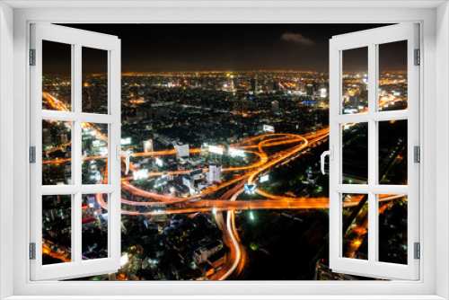 Fototapeta Naklejka Na Ścianę Okno 3D - Night Cityscape