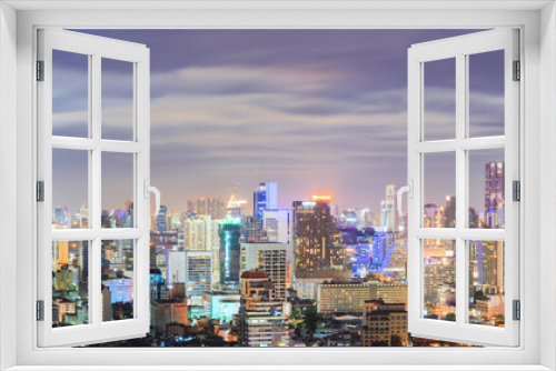Fototapeta Naklejka Na Ścianę Okno 3D - Bangkok downtown Skyline Panorama