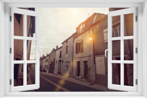 Fototapeta Naklejka Na Ścianę Okno 3D - Summer view of Bligny-sur-Ouche narrow streets and stone houses, France