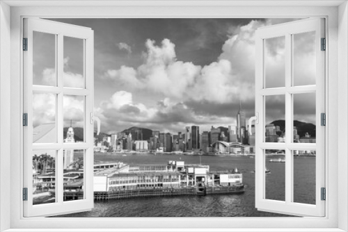Fototapeta Naklejka Na Ścianę Okno 3D - Skyline of Victoria Harbor of Hong Kong city