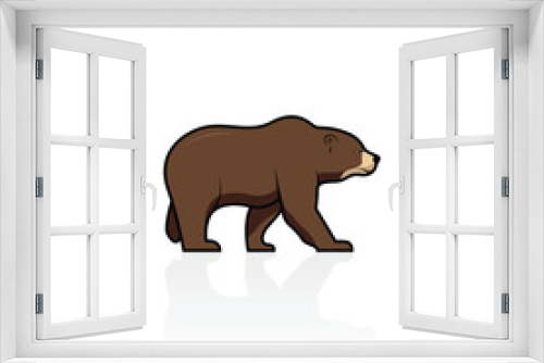 Fototapeta Naklejka Na Ścianę Okno 3D - Bear brown isolated vector graphics