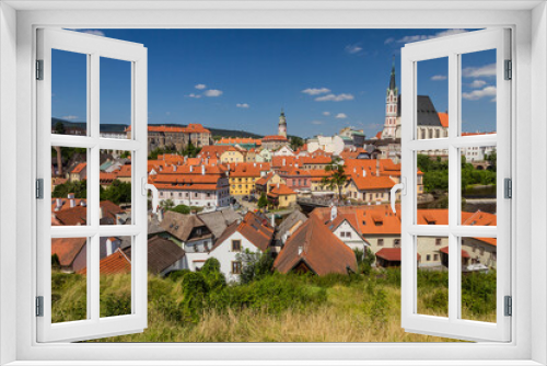 Fototapeta Naklejka Na Ścianę Okno 3D - Panorama of Cesky Krumlov town, Czech Republic
