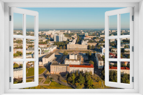 Fototapeta Naklejka Na Ścianę Okno 3D - Oryol, Russia. Government of the Oryol region. Lenin Square. History center. View of the city from the air, Aerial View