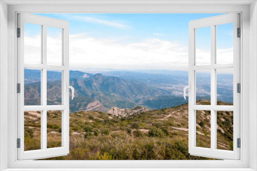 Aerial view from mountains of Montserrat, Catalonia