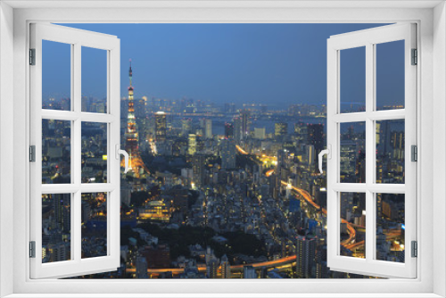 Fototapeta Naklejka Na Ścianę Okno 3D - City of Tokyo by night