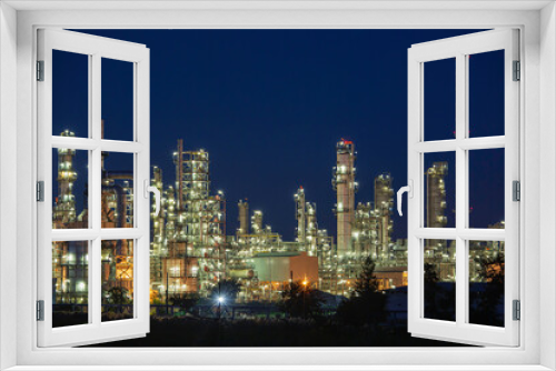 Twilight scene of oil refinery plant and power plant of Petrochemistry