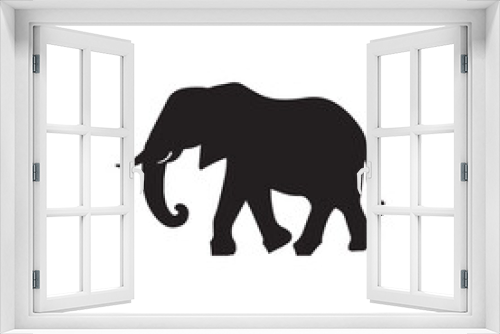 Fototapeta Naklejka Na Ścianę Okno 3D - An walking elephant silhouette vector art work