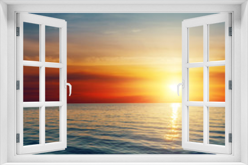 Fototapeta Naklejka Na Ścianę Okno 3D - good red sunset over darken sea