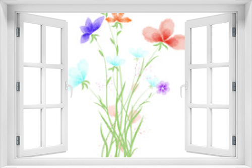Fototapeta Naklejka Na Ścianę Okno 3D - set of watercolor floral elements for design