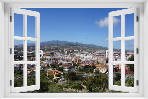 Panoramic view of San Cristonal de La Laguna from San Roque viewing point on a spring sunny day in Tenerife, Canary Islands, Spain 