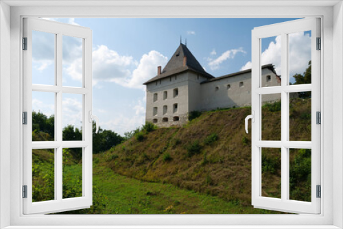 Fototapeta Naklejka Na Ścianę Okno 3D - Old castle from 14th century in Halych - city on Dniester River, Ukraine