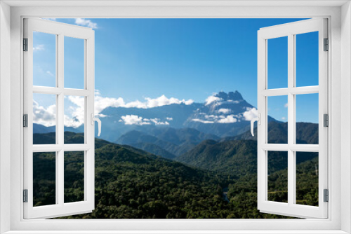 Fototapeta Naklejka Na Ścianę Okno 3D - Mount Kinabalu view from Kota Belud Sabah Malaysia