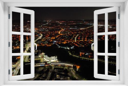 Fototapeta Naklejka Na Ścianę Okno 3D - Aerial view Nightscape of East Belfast Skyline night Cityscape Northern Ireland
