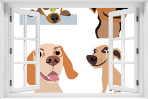 Fototapeta Naklejka Na Ścianę Okno 3D - set of dogs