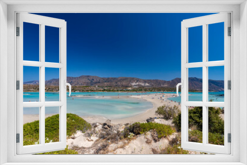 Fototapeta Naklejka Na Ścianę Okno 3D - Krajobraz morski. Piękna piaszczysta plaża Elafonisi, Kreta, Grecja	