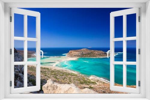 Fototapeta Naklejka Na Ścianę Okno 3D - Krajobraz morski. Widok na cudowną lagunę Balos, Kreta, Grecja. 