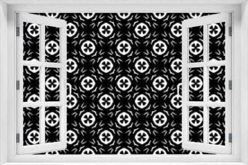 Black and white seamless pattern texture. Greyscale ornamental graphic design. Mosaic ornaments. Pattern template. Vector illustration. EPS10.