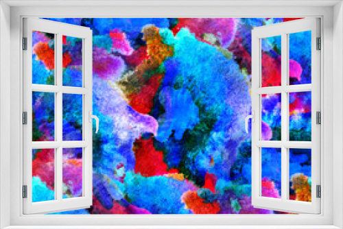 Fototapeta Naklejka Na Ścianę Okno 3D - art blue, red seamless, texture watercolor