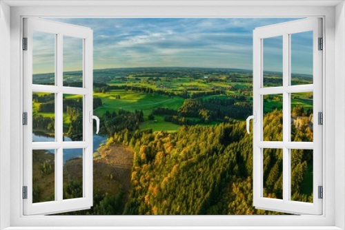 Fototapeta Naklejka Na Ścianę Okno 3D - Ausblick ins ostallgäuer Alpenvorland an einem herbstlichen Abend im Oktober
