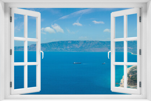 Fototapeta Naklejka Na Ścianę Okno 3D - Summer picturesque Tyrrhenian sea Calabrian coast view from Monte Sant'Elia (Saint Elia mount, Calabria, Italy) top.