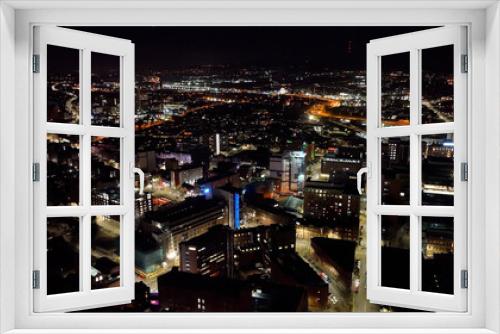 Fototapeta Naklejka Na Ścianę Okno 3D - Aerial view Nightscape of Belfast Skyline night Cityscape Northern Ireland