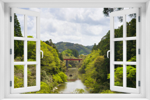 Fototapeta Naklejka Na Ścianę Okno 3D - 夷隅川に架かる,いすみ鉄道