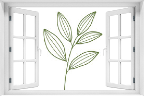 Fototapeta Naklejka Na Ścianę Okno 3D - Leaf Lineart 