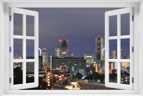 Fototapeta Naklejka Na Ścianę Okno 3D - 都会の夜　大都市の夜景